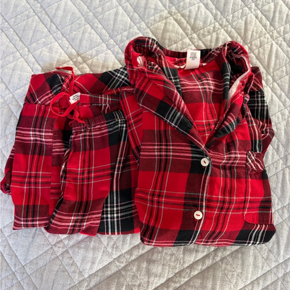Victoria's Secret Red and Black Plaid Women's Flannel Pajama Set